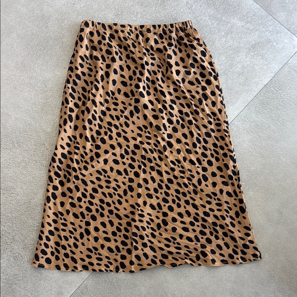 AQC Leopard Print Midi Skirt